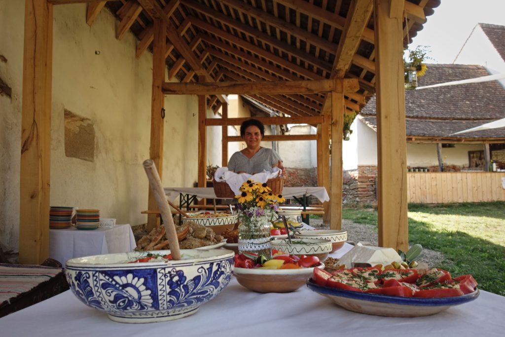 Local woman offering food